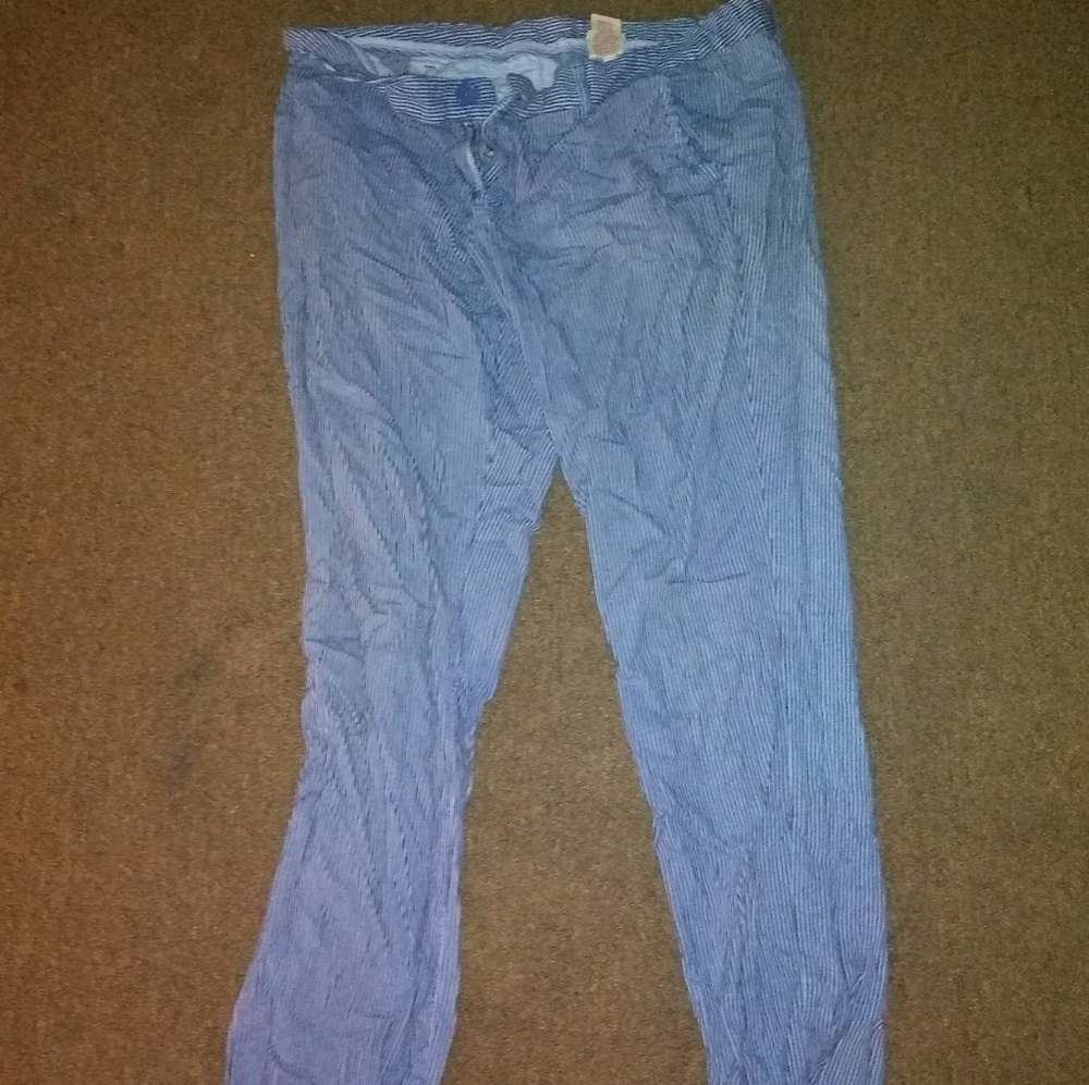 Blue and dark blue striped pants